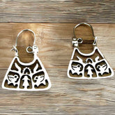 Handmade Triangle small tree of life earrings